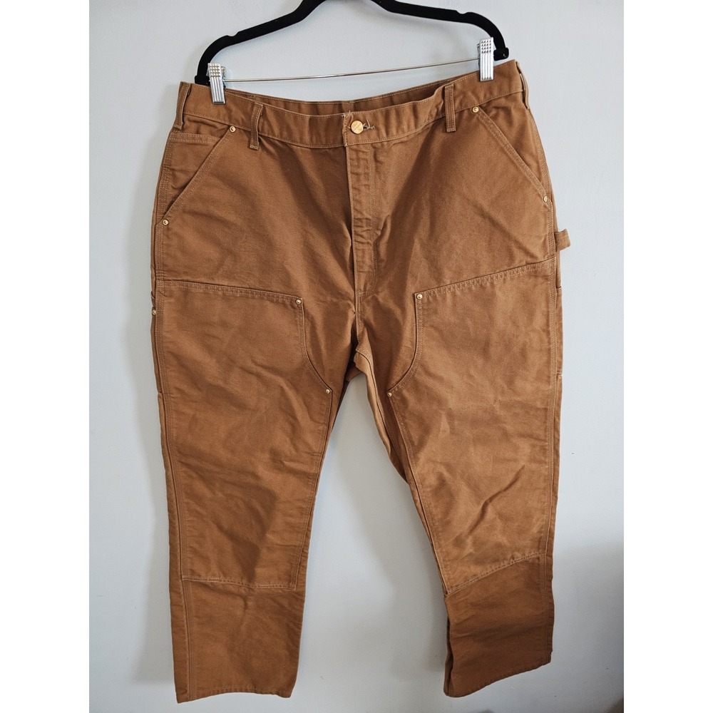 Vintage Carhartt Brown Duck Canvas Double Knee Brush Carpenter Workwear Pants
